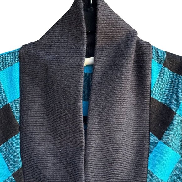 Face To Face Vintage Black Buffalo Plaid Batwing Double Breasted Cardigan Jacket - Picture 4 of 10